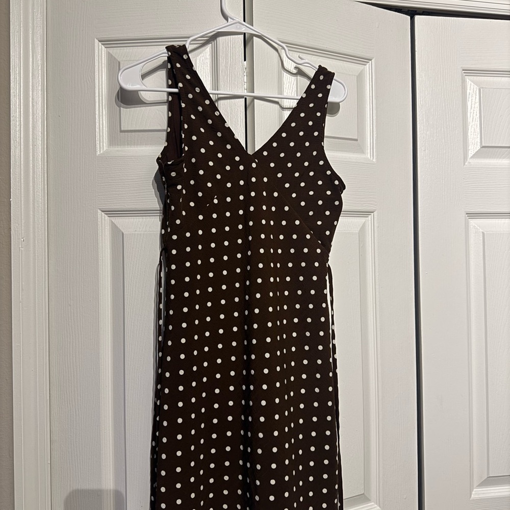 Princess Polly Chocolate Polka Dot Midi Dress